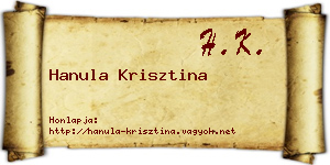 Hanula Krisztina névjegykártya